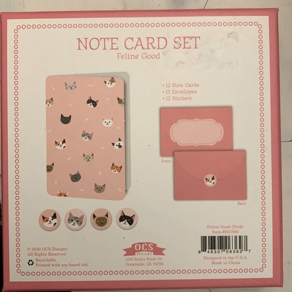 NWT OCS Designs - Feline Good Note Card Boxed Set - Picture 2 of 5